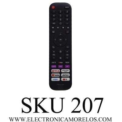 CONTROL REMOTO ORIGINAL PARA SMART TV HISENSE VIDA (( NUEVO )) / NUMERO DE PARTE EN2B30H / XHY-B2025-3D / MODELOS 50A60GMV / 40A40GMV / 32A40GMV / 65A60GMV / 55A60GMV / 43H6G / 